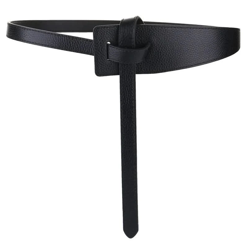 Knotted Belts for Women Belt Lady Waistband Soft Genuine Leather Suede Cowhide Waist Belt Straps Long Dress Coat Accessories - M & M Global