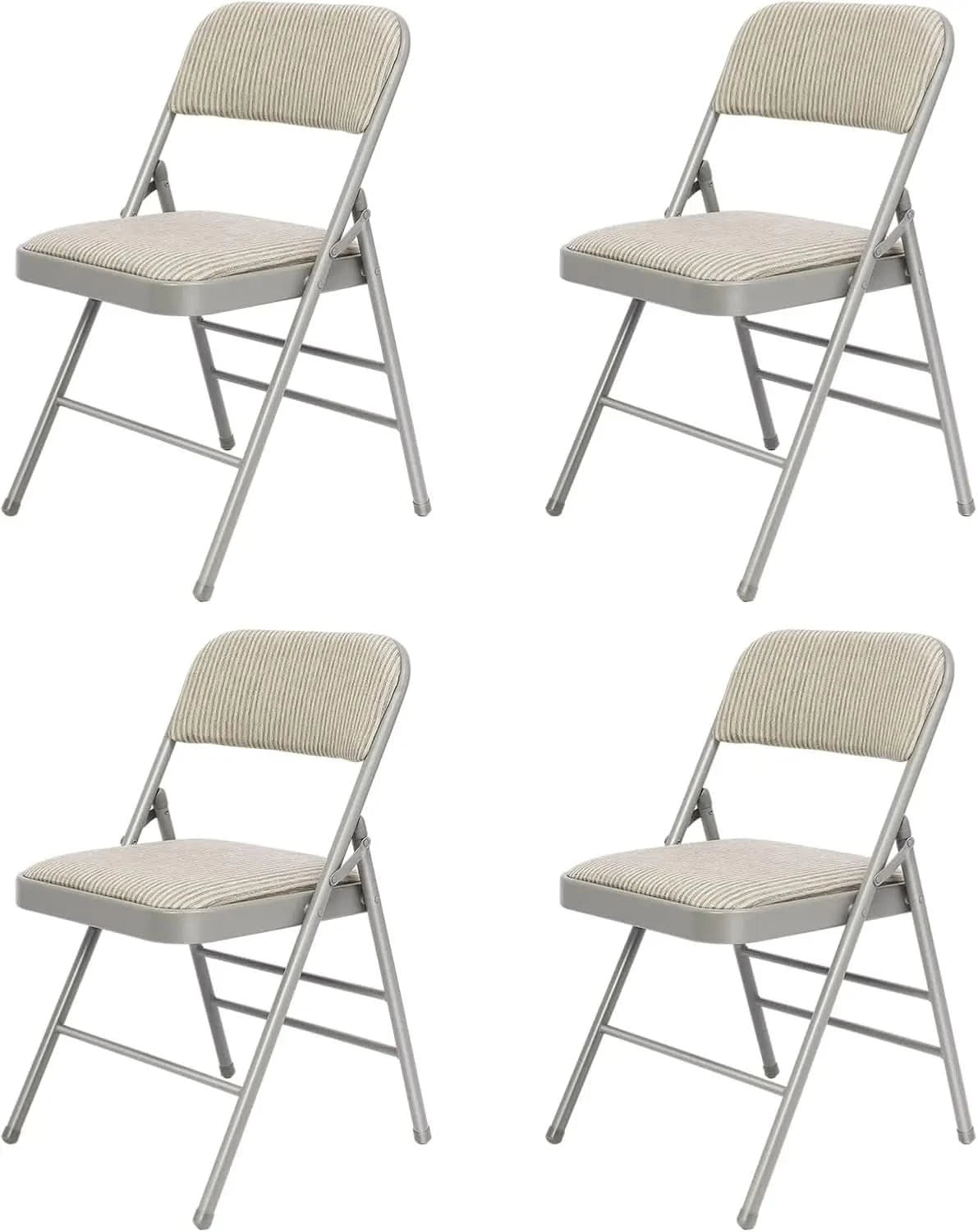 6 Pack Folding Chairs, Fabric Dining Chair Set with Padded Cushion, Indoor Outdoor Folding Chairs Seat for Home Office Events