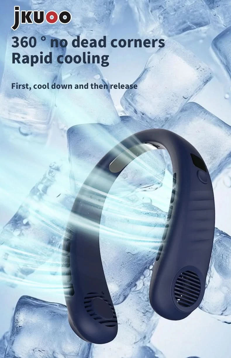 Summer Hot Deal Neck Fan 5-Level Speed Flexible Silicone Families/Travelers/Campers - Beach/Hiking/Outdoor Cooler Limited Offer - M & M Global