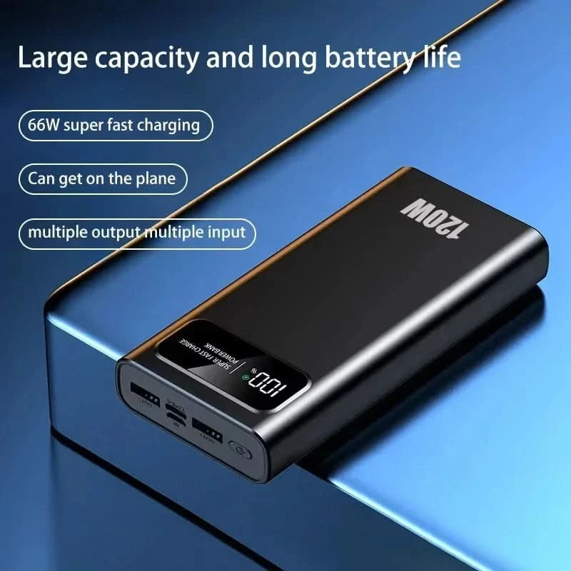 200000mAh Portable Power Bank External Battery High-capacity 120W Super Fast Charging LED Digital Display For Phone Durable Hot - M & M Global