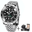 PAGANI DESIGN PD-1662 Luxury GMT Men Mechanical Wristwatch Sapphire Glass Stainless Steel 100M Waterproof Automatic Watches - M & M Global