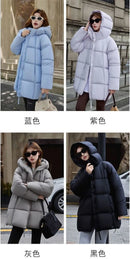 2025 Winter New Down Coat Women Parkas Fashion Long Hooded Outerwear Female Cotton-padded Padded Jacket Loose Ladies Overwear
