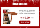 Knotted Belts for Women Belt Lady Waistband Soft Genuine Leather Suede Cowhide Waist Belt Straps Long Dress Coat Accessories - M & M Global