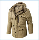 LZLLTT Men Winter Warm Parkas Mens Fleece  Jacket Parkas Men Casual Cotton Outdoor Fur Trench Padded Jackets Coats
