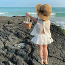 2PCS Kids Sets Summer Girl Clothes Children Hollow Lace Sleeveless Tops Shorts Set Fashion Baby Girl Cardigan Fake Two Suit - M & M Global