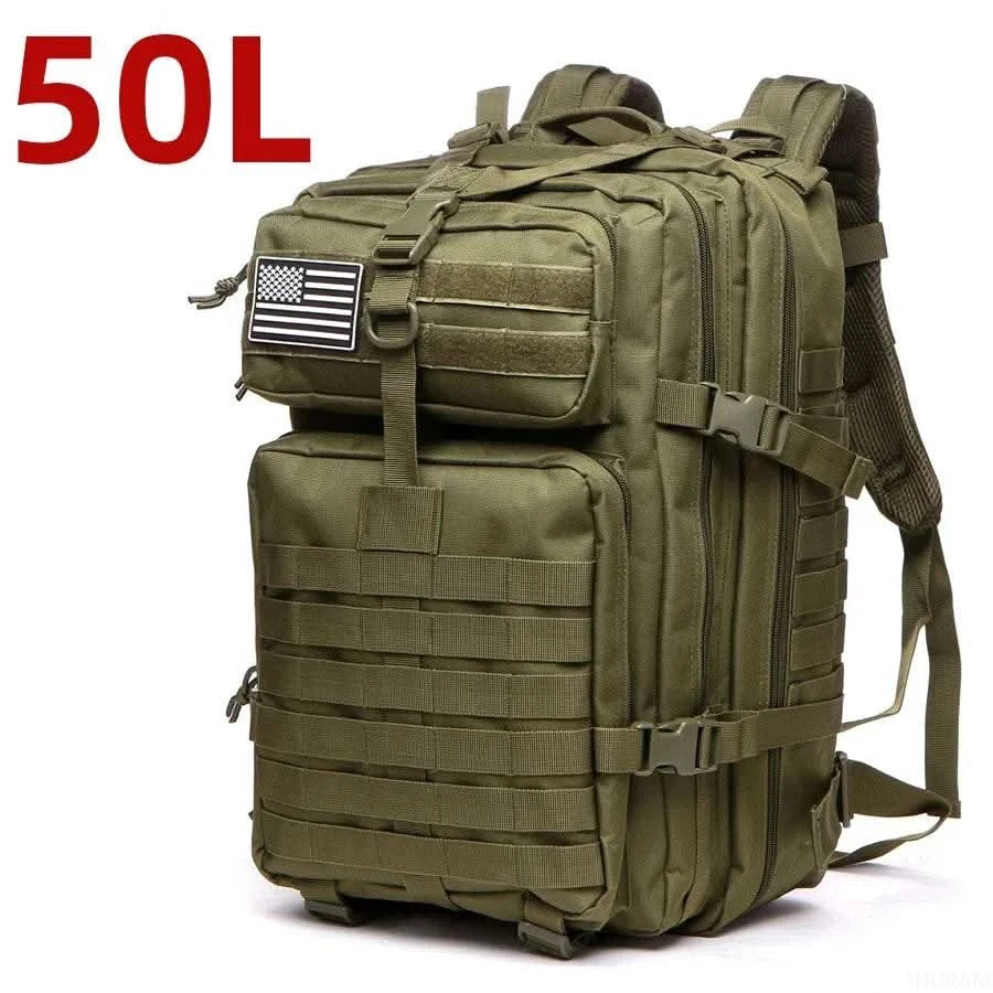 25L/50L Sturdy Nylon Waterproof Tactical Sports Trekking Fishing Hunting Camping Hiking Bag Backpack Outdoor Rucksacks - M & M Global