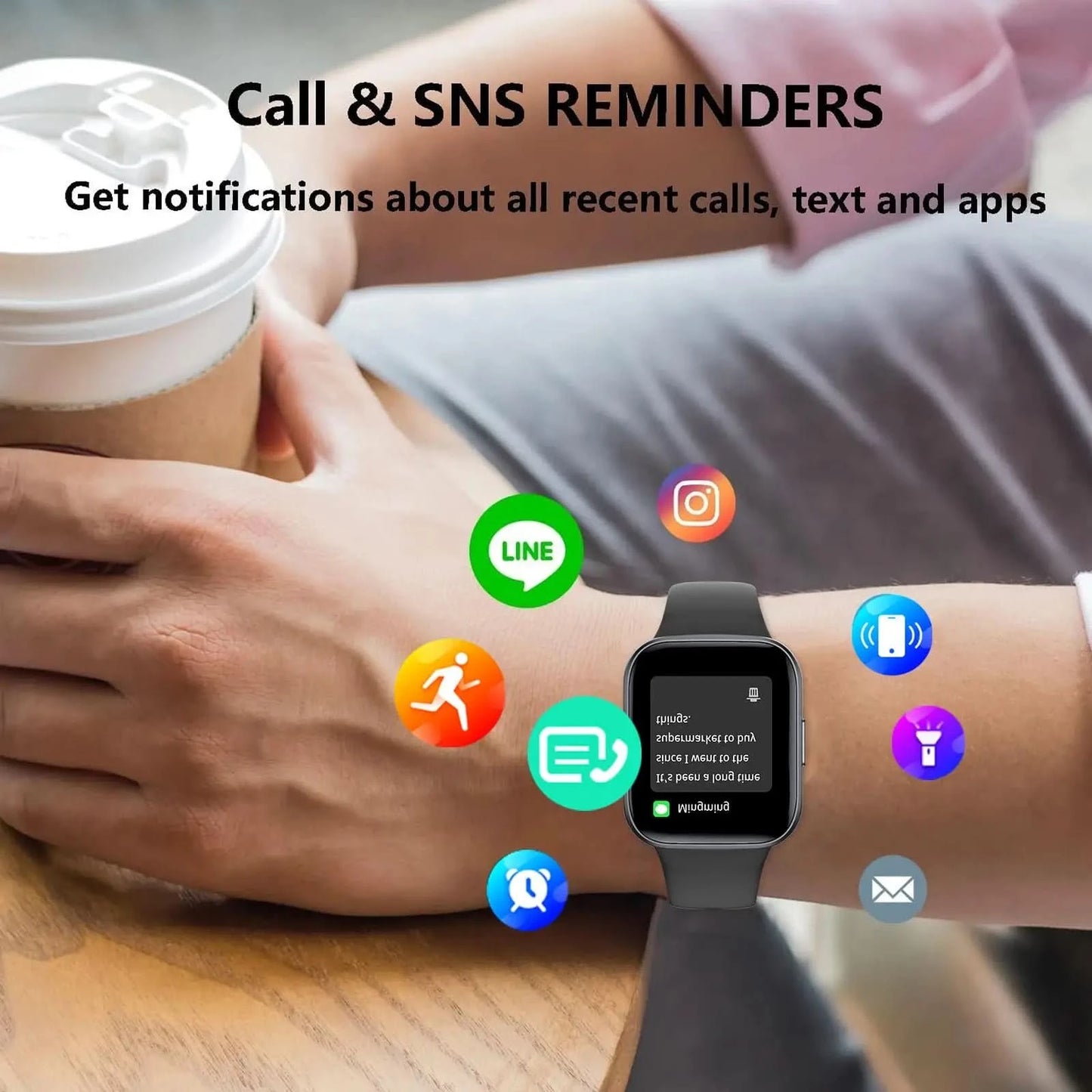 Smart watch, call/message reminder, multiple sports modes, custom wallpaper, sports watch, suitable for Android and iPhone