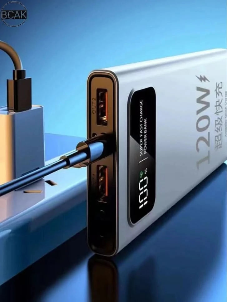Quality BCAK New 120W Power Bank 20000mAh Super Fast Charging Large Capacity Mobile Power Supply - M & M Global