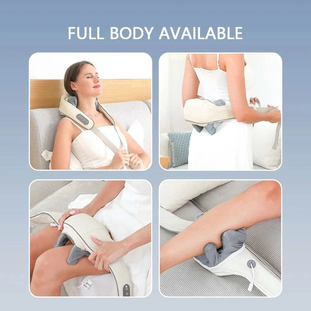 Dropshipping Electric Neck And Shoulder Massager Shiatsu Shawl Kneading Massage Pillow Shoulder Leg Body - M & M Global