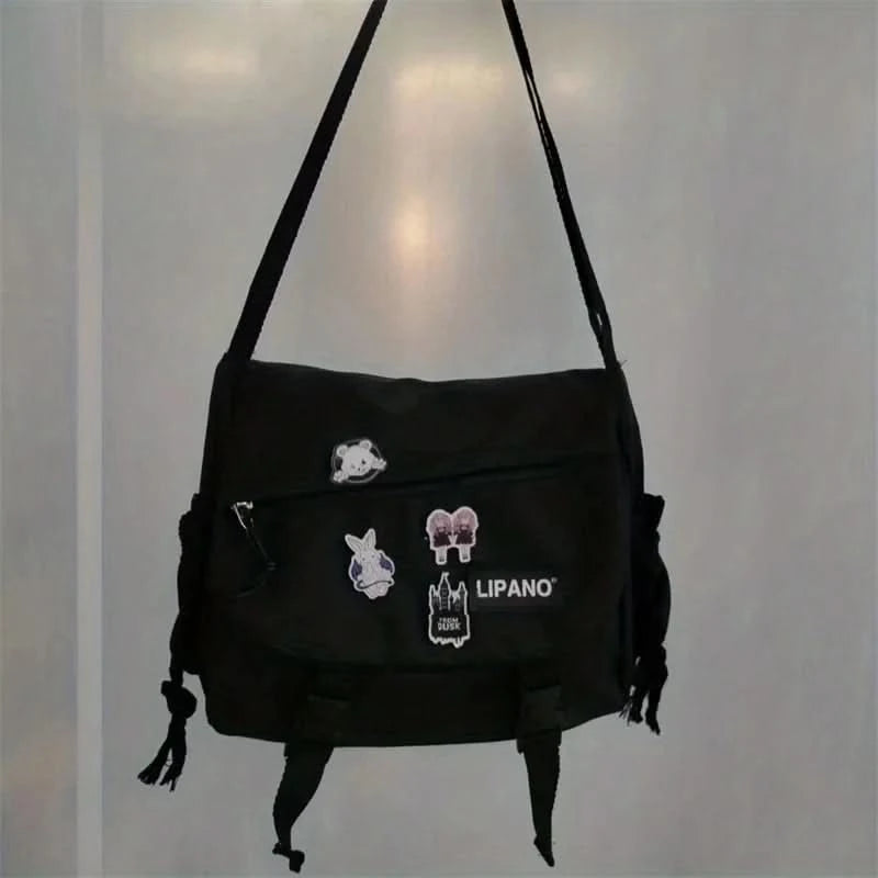 Nylon Messenger Bag Men Shoulder Bag Trendy Men's Messenger Bag, Student School Bag, Solid Color Crossbody Bags for Men Handbag - M & M Global