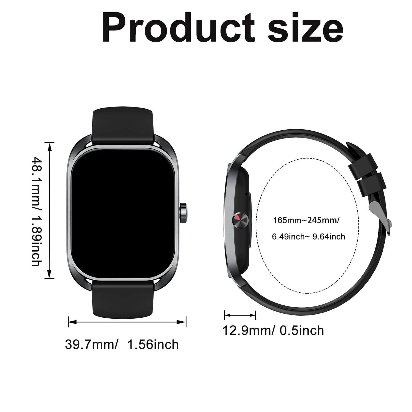 Smart watch, multi-sport mode, message reminder, multiple APP reminders, suitable for men and women, custom wallpaper