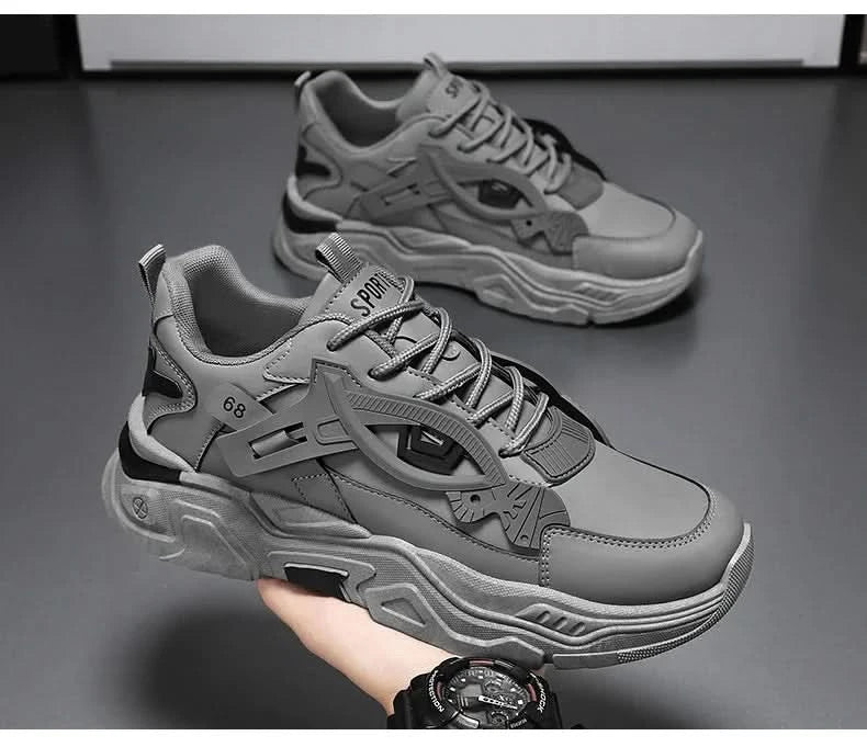 Student height increasing shoes four season new thick sole men's casual sports shoes soft sole comfortable outdoor running shoes - M & M Global