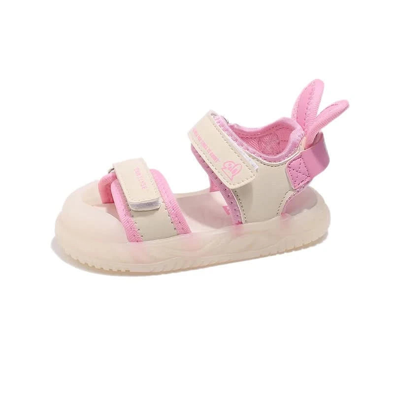 Children's Sandals 2-12 Years Old Cartoon Greenish Pink Soft Boys Girls Beach Shoes Casual Non-slip Kids Baby Sports Sandals - M & M Global