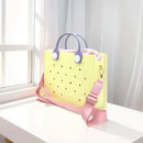 The orange guy Purple Women Fashion New EVA Punched Handbag Casual Waterproof Travel Tote Bag Fit Charms Outdoor Beach Bags - M & M Global