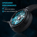 BINNUNE 2.4G Wireless Gaming Headset for PS5 PS4 PC NS Bluetooth USB Gamer Headphones with Noise Canceling Mic Work Earpones