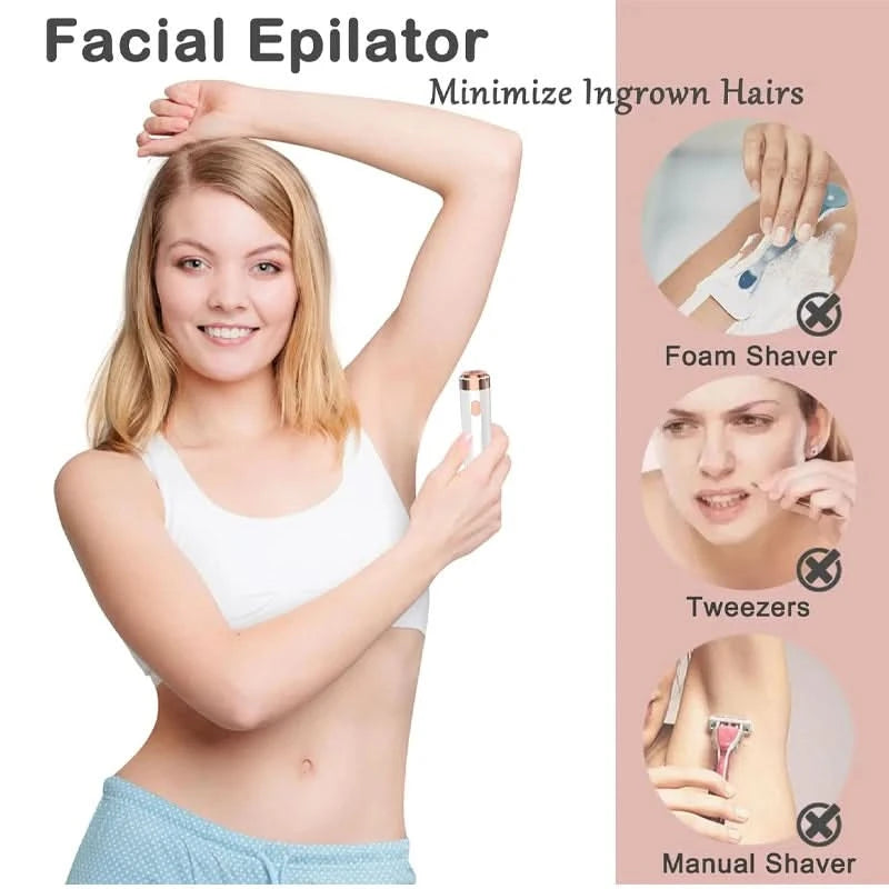 2-in-1 Electric Epilator & Shaver for Women, USB Charge Style Facial Hair Removal Precision Trimmer for Face, Legs, Bikini, Arms - M & M Global