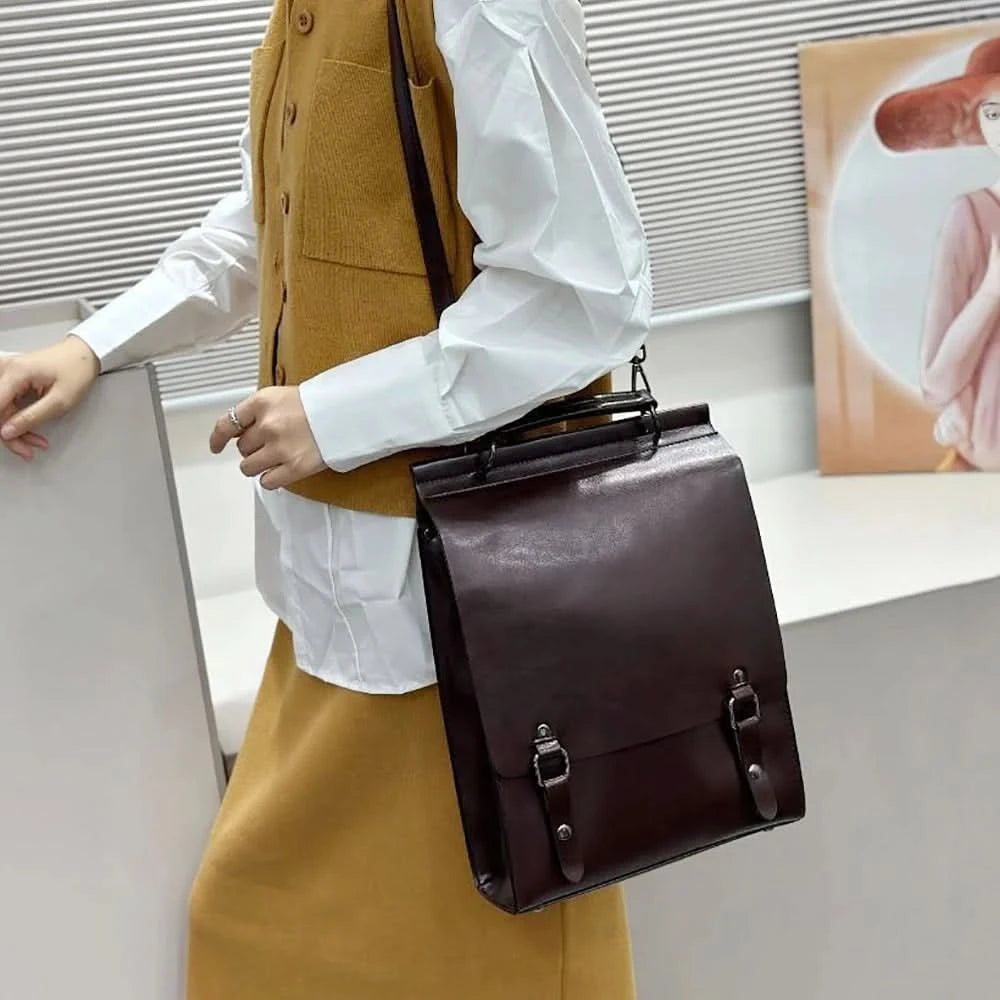 Genuine Leather Women Backpack Cross Body Bag Book School Bags Real Cowhide Lady Female Laptop Daypack Messenger Shoulder Bags - M & M Global