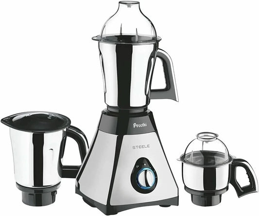 Steele 3-Jar Mixer Grinder, 550-Watt, Silver - M & M Global