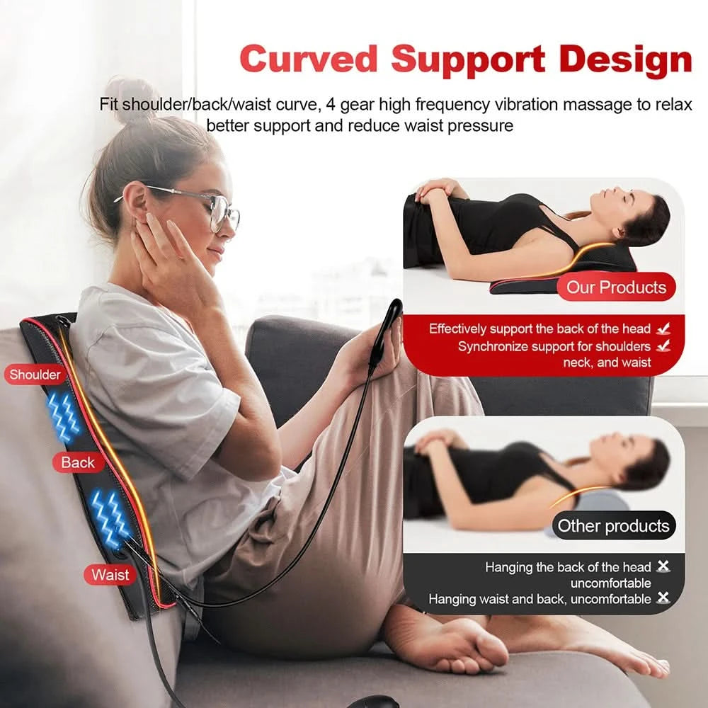 Shoulder Neck Back Trapezius Massage Pillow Shiatsu Kneading Cervical Ttraction Body Massager Car Back Pillow - M & M Global