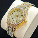 2025 Hot Fashion Gold Watches Women Luxury Stainless Steel Elegant Iced Diamond Jewelry Quartz Wristwatch Ladies Dropshipping - M & M Global