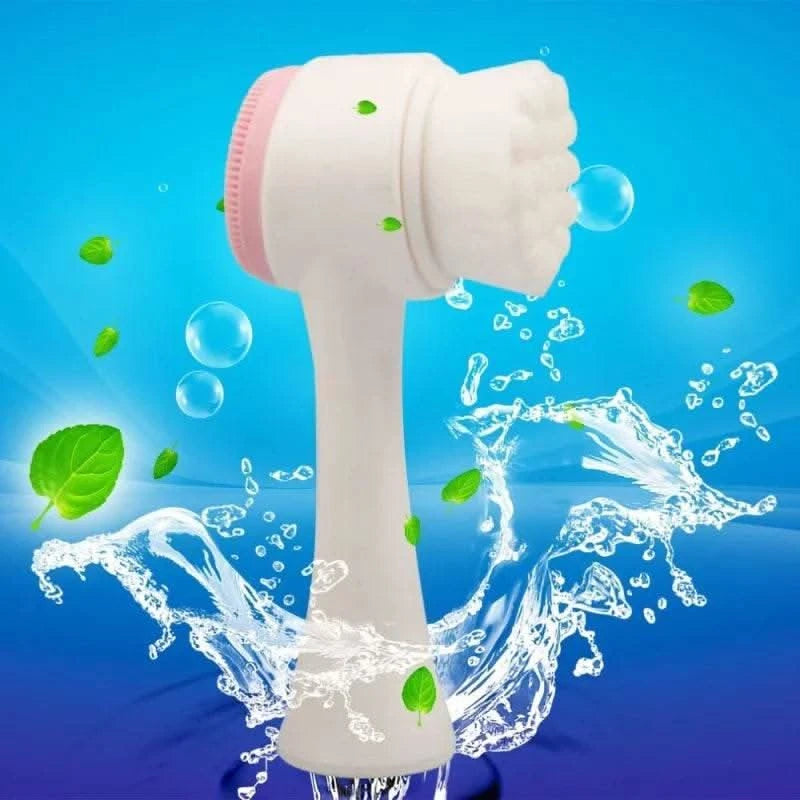 3D Bilateral Silicone Facial Cleanser Manual Massage Facial Brush Soft Bristles Silicone Double-Sided Face Brush Cleaning Tools - M & M Global