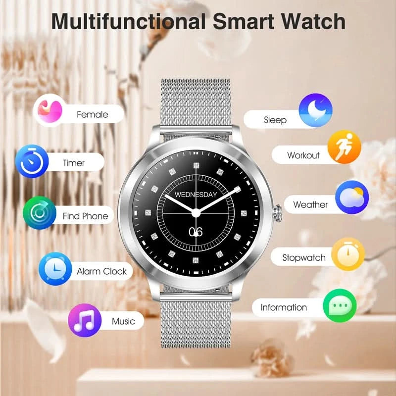 Smart Watch For women - Advanced Fitness Tracker with Wireless Call, Music Time Display, Step Counting, Calories Burned