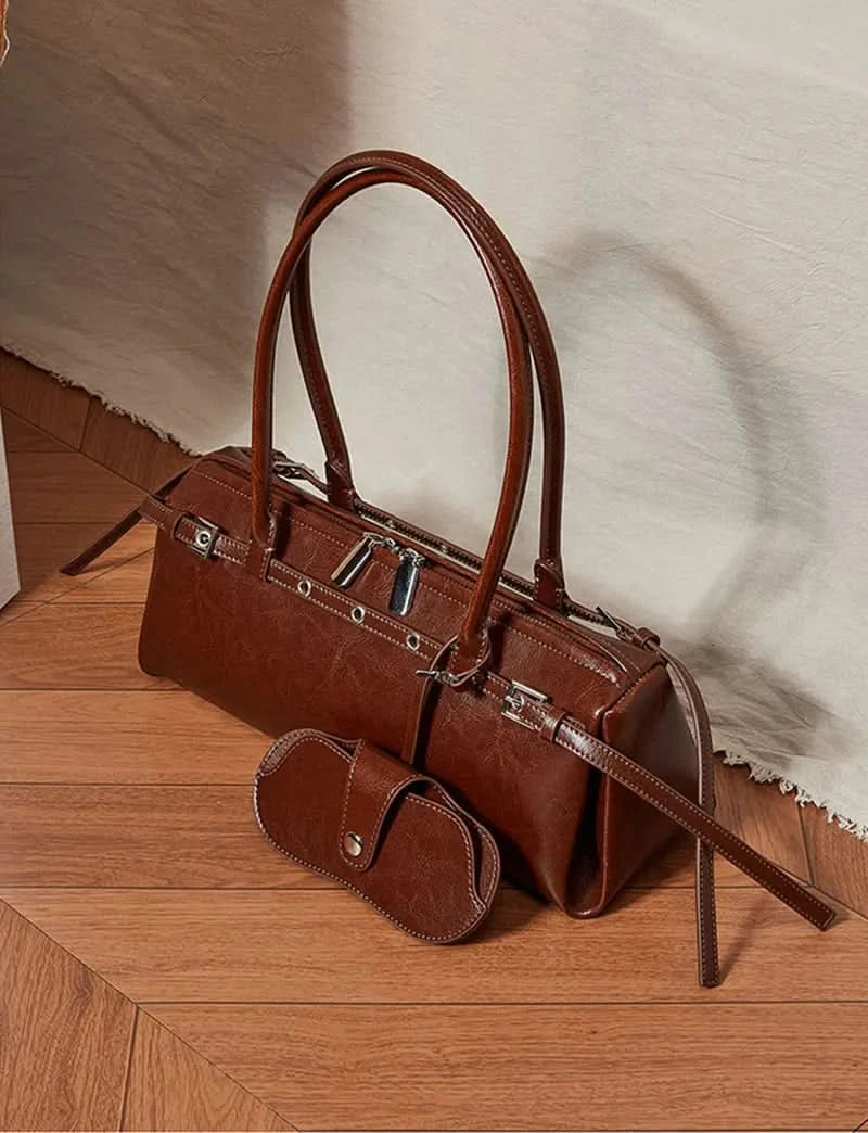 New Women's Rectangle Bag Luxury Designer Shoulder Bags High Quality Cowhide Handbags Fashion Women Baguette Bag 3086 - M & M Global