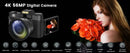 Compact Digital Photography Camera 4K WIFI Webcam Retro Vlog Recorder YouTube 64MP Camcorder 3 Inch Flip Screen Wide Angle Lens - M & M Global