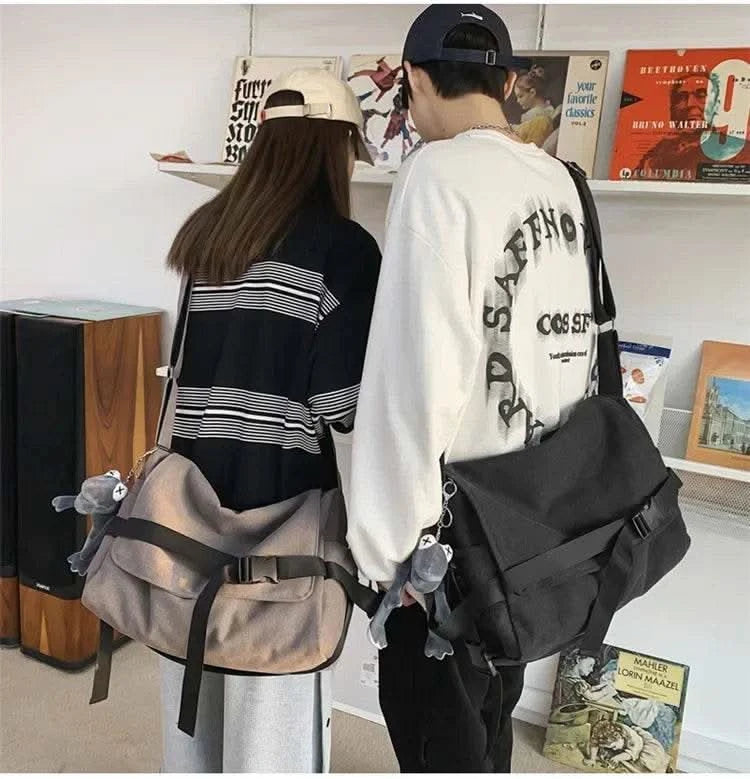 Canvas Messenger Bag Ladies Big Capacity Handbags Shoulder Bag Youth Girls Student School Bags Fashion Men Crossbody Bags Bolsos - M & M Global