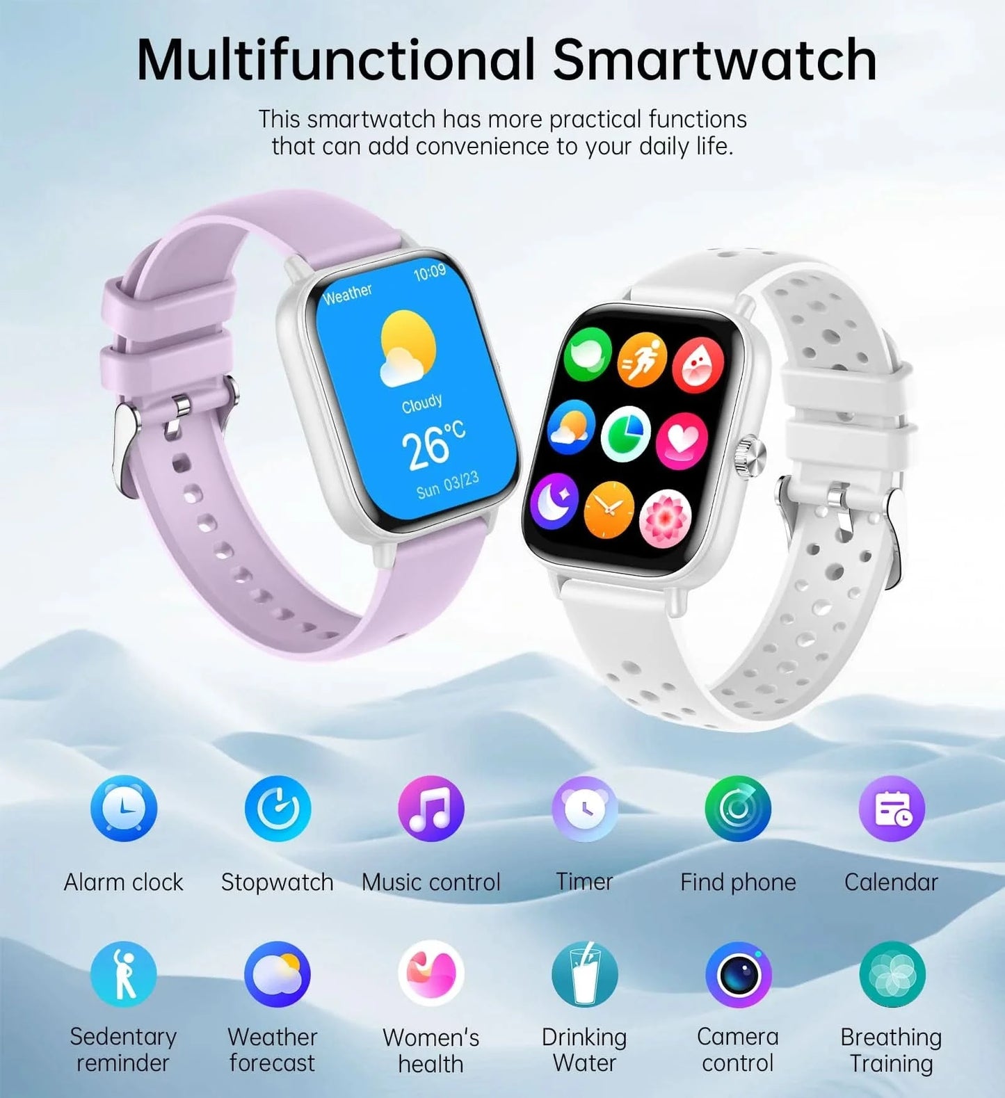 Dynamic UI Dials Smart Watch with 4.7cm HD Touch Screen, Wireless 5.2,Answer Calls, Sleep Tracking,Pedometer for Android Phones