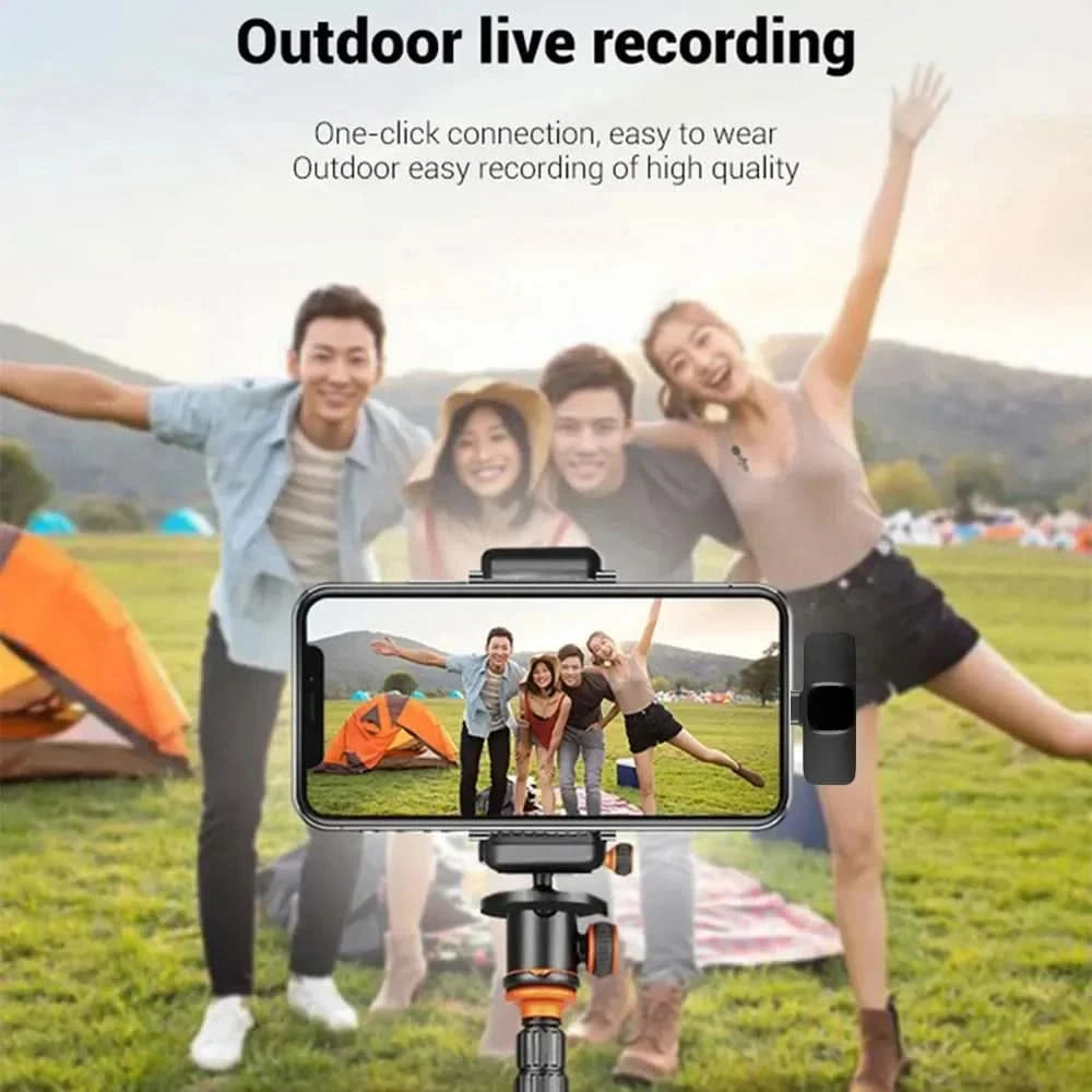 Microphone Wireless Lavalier Microphone for Live Streaming/YouTube/TikTok/Facebook Live Noise Reduction Mic For iPhone/Android - M & M Global