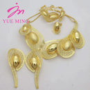 Jewelry Sets Women Italian Brazilian Gold Plated Luxury Wedding Necklace Earrings Bracelet Set Gold Colors Party Jewellery Gifts - M & M Global