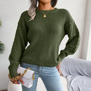 Women Casual Lantern Long Sleeve Knitted Pullovers and Sweaters Autumn Winter 2025