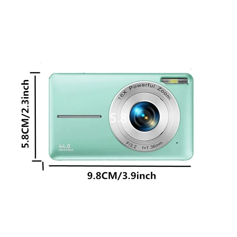 HD 1080P 2.4 inch digital Camera Rechargeable Cameras with 16x Zoom Compact Camera 44MP Cameras for kids Beginner Camera - M & M Global
