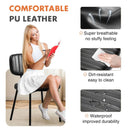 JHK Dining Chairs Set of 2 Ergonomic Lumbar Support PU Leather Foam Sponge Cushion Seat and Metal Legs for Modern Kitchen