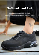 Fashionable breathable soft sole air cushion anti-smash and anti-puncture work shoes