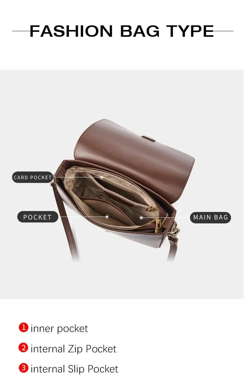 Genuine leather tofu bag large capacity high-end sense one-shoulder armpit commuting practical cowhide crossbody women's bag - M & M Global