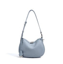 Top layer cowhide underarm shoulder bag 2025 new niche design minimalist blue fashionable soft leather saddle bag - M & M Global