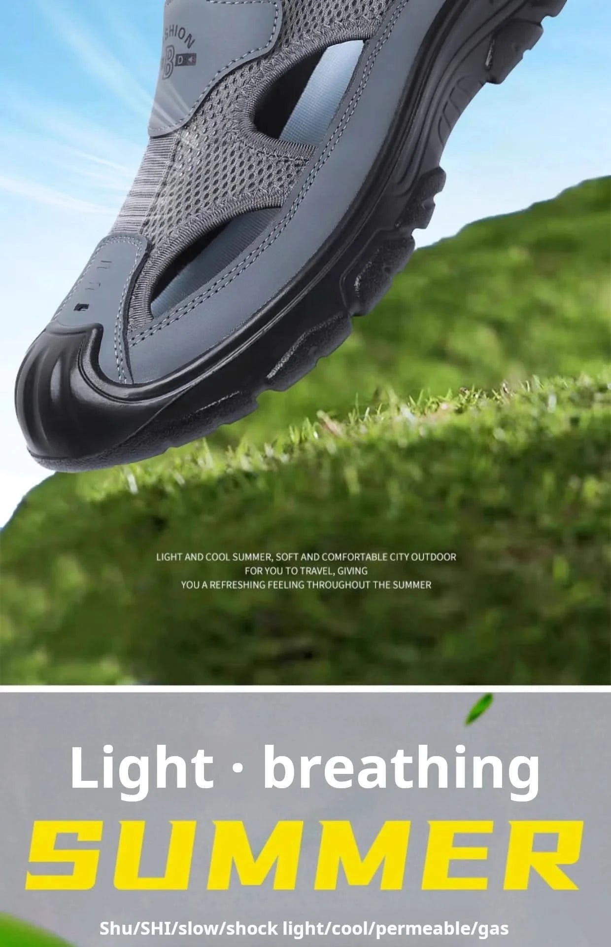 Summer New Men's Baotou Casual Net Surface Breathable Beach Shoes Lightweight Non-slip Sandals for Men sandal casual sneakers - M & M Global