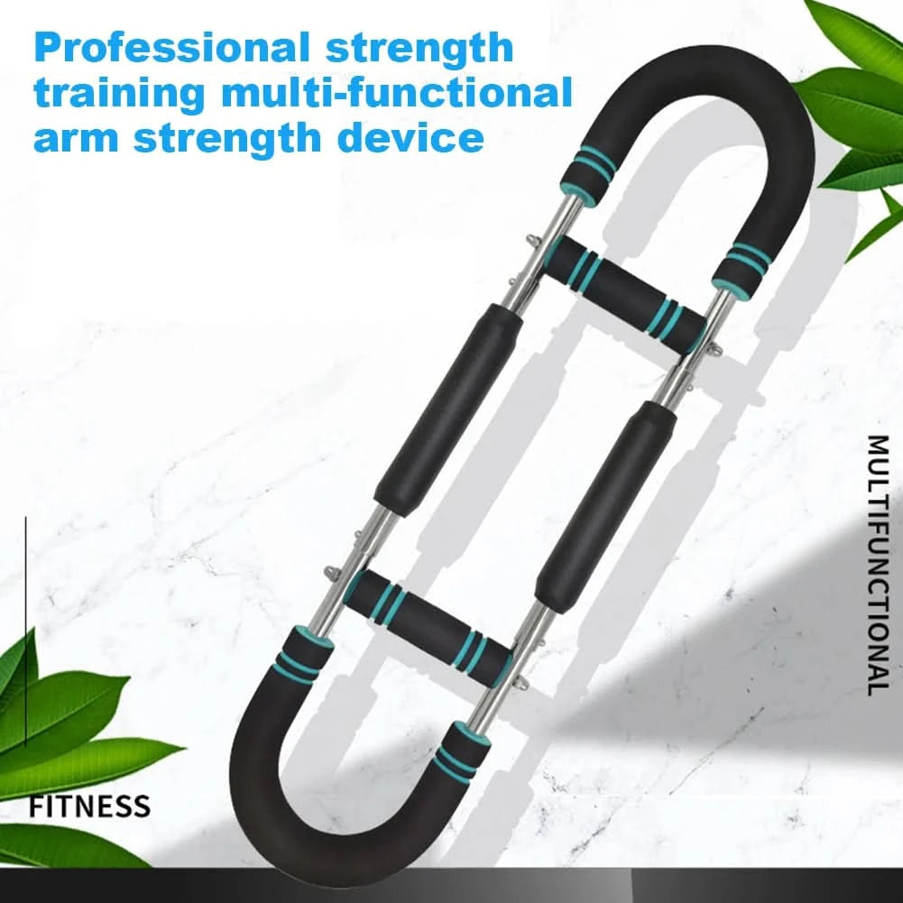 Twister Arm Exerciser with Foam Handle Adjustable Spring Workout Bar Forearm Triceps Chest Expander Portable Fitness Equipment - M & M Global