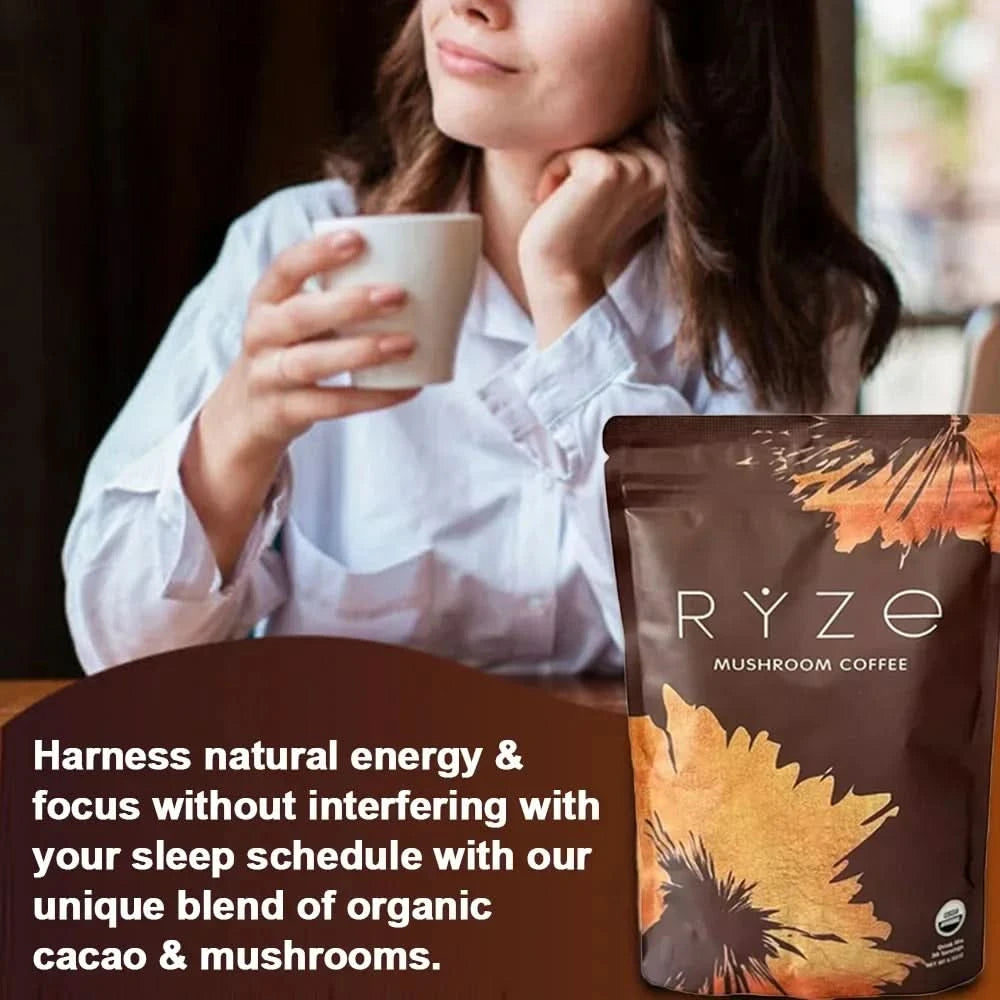 Organic Mushroom Coffee - Shiitake, Cordyceps, Supports Immune, Focus, Concentration, Stress, Digestion & Energy - 180 G - M & M Global