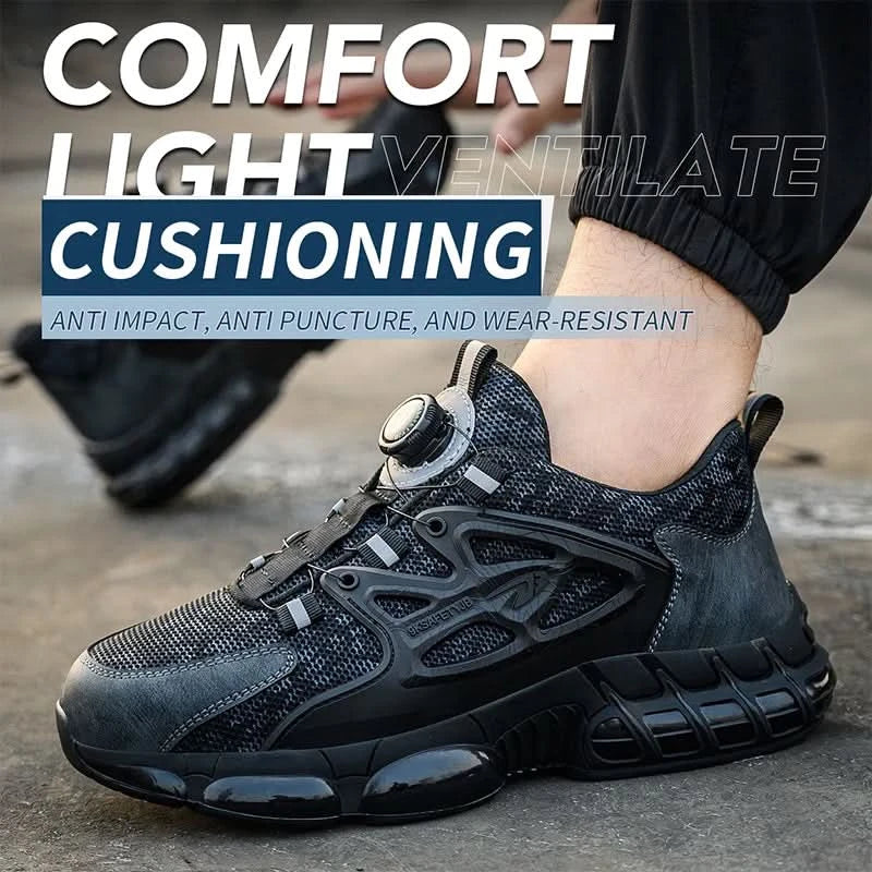 Steel Toe Shoes for Men Indestructible Work Boots Lightweight Safety Shoes Walking Anti-smash Anti-puncture Protective Sneakers