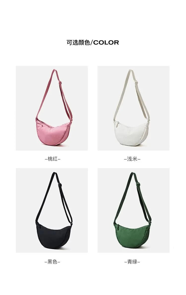 Simple Design Women's Messenger Bag Fashion Ladies Nylon Hobos Small Shoulder Bags Vintage Female Girls Purse Cloth Handbags - M & M Global