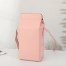 Fashion cartoon milk carton shape ladies shoulder bag, cartoon mobile phone bag. - M & M Global