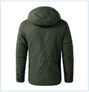 LZLLTT Men Winter Warm Parkas Mens Fleece  Jacket Parkas Men Casual Cotton Outdoor Fur Trench Padded Jackets Coats