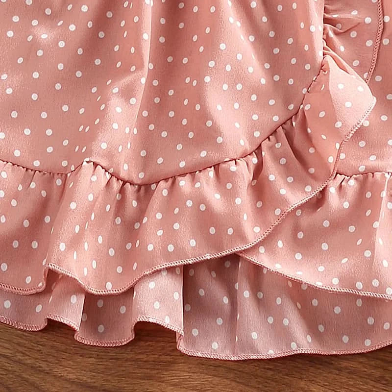 Girls' Clothing Set 5-12T Tri-Color Optional Flying Sleeve Square Collar Vest Top + Lace Skirts  Children Girls Baby Clothes Set - M & M Global