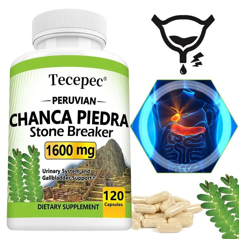 Tecepec Chanca Piedra Supplement 1600 Mg – Balances Urinary and Gallbladder Health, Promotes Cleansing, Detoxification, Non-GMO - M & M Global