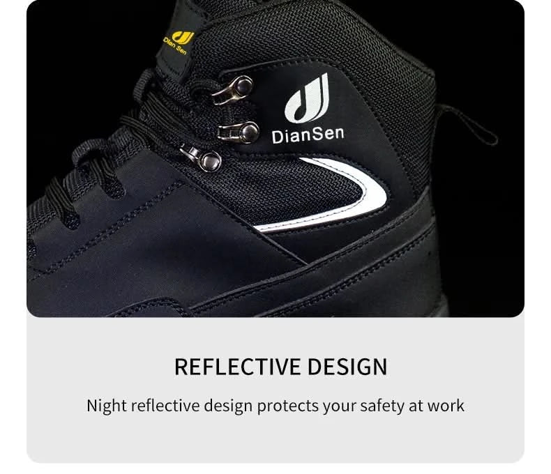 Mens Safety Shoes With Steel Toe Waterproof Boots Puncture Proof Anti-smash Mens Outdoor Work Sneakers Construction Work Shoes