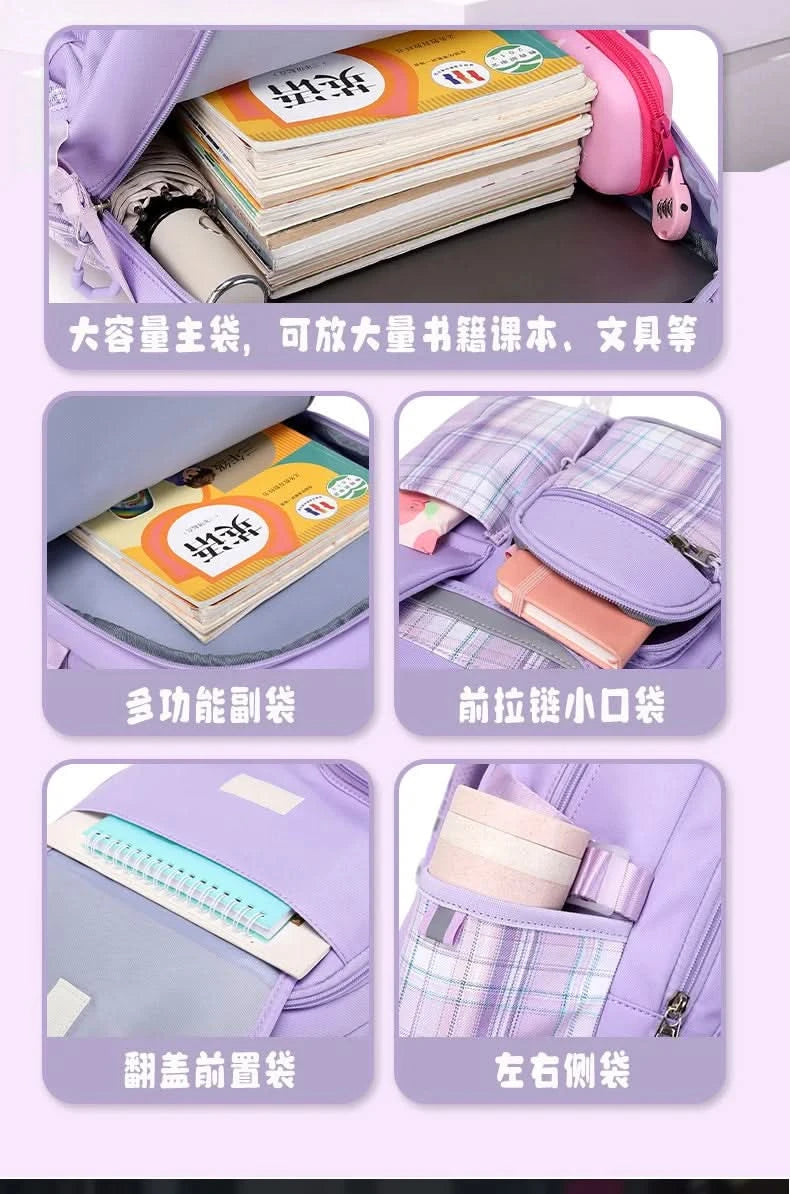 Sanrio Cinnamon Dog cute fashion print school bag for primary school students, stylish children's back-to-school backpack - M & M Global