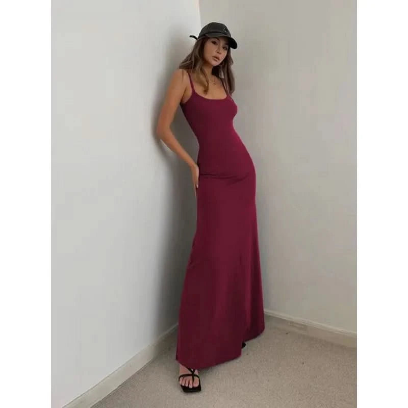 Summer Sexy Bodycon Long Dress Womens Y2k Clothes Sleeveless Sundress Evening Backless Dresses for Women Aesthetic 2024 - M & M Global